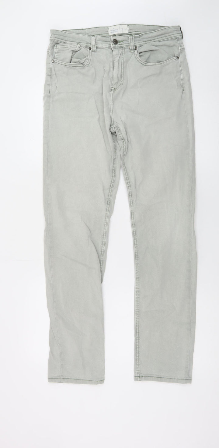 Springfield Mens Grey Slim Straight Jeans W32 M