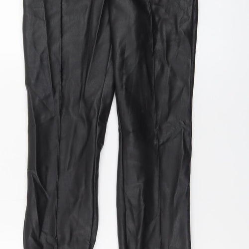 Zara Womens Black Faux Leather Skinny Trousers Size S