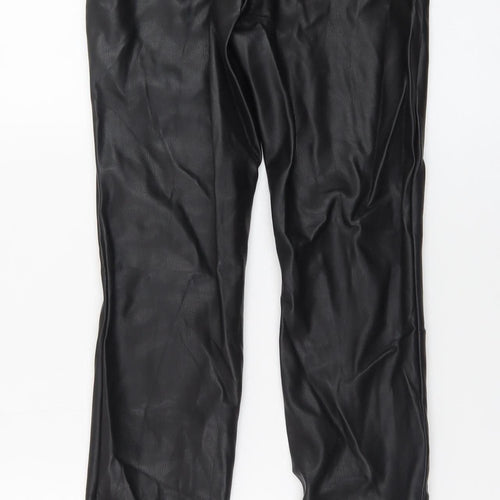 Zara Womens Black Faux Leather Skinny Trousers Size S