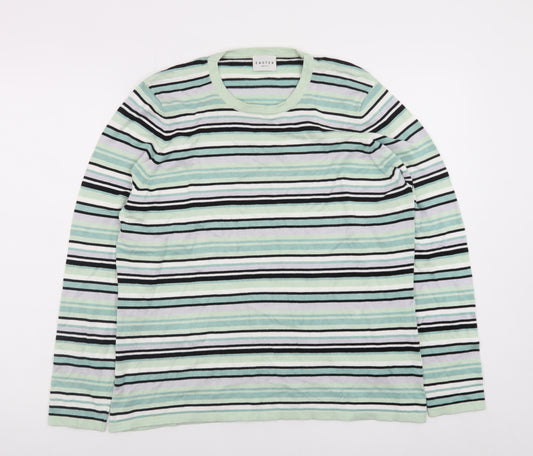 Eastex Women's Multicoloured Striped Crew Neck Jumper Size 16