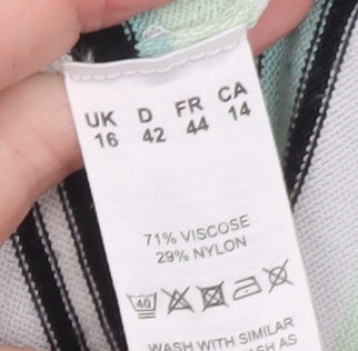 Eastex Women's Multicoloured Striped Crew Neck Jumper Size 16
