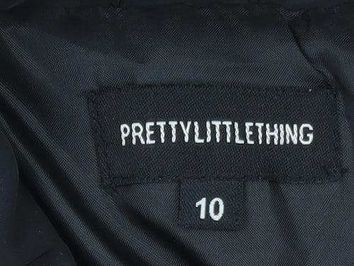 PrettyLittleThing Womens Black Size 10 Puffer Waistcoat