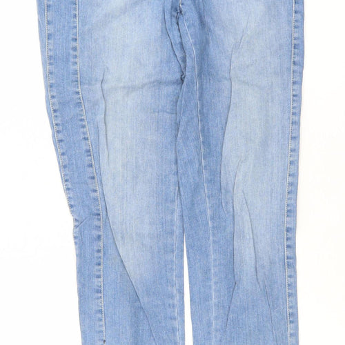 2-Biz Women Blue Skinny Ankle Zip Jeans Size 10