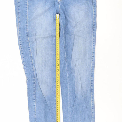 2-Biz Women Blue Skinny Ankle Zip Jeans Size 10