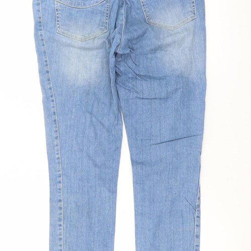 2-Biz Women Blue Skinny Ankle Zip Jeans Size 10