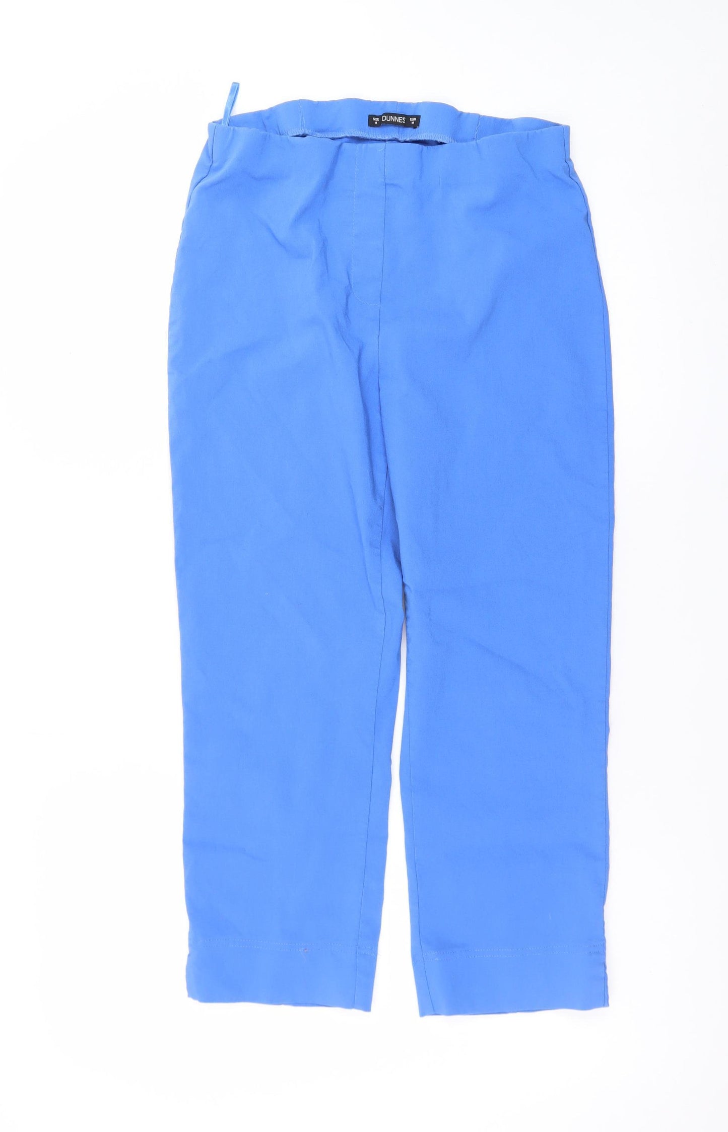 Dunnes Women’s Blue Cropped Cotton Stretch Trousers Size M