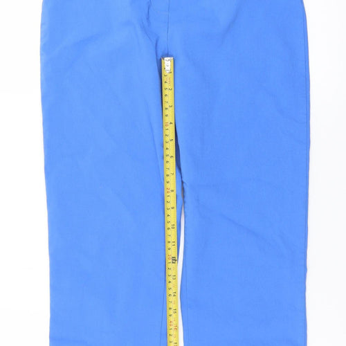 Dunnes Women’s Blue Cropped Cotton Stretch Trousers Size M