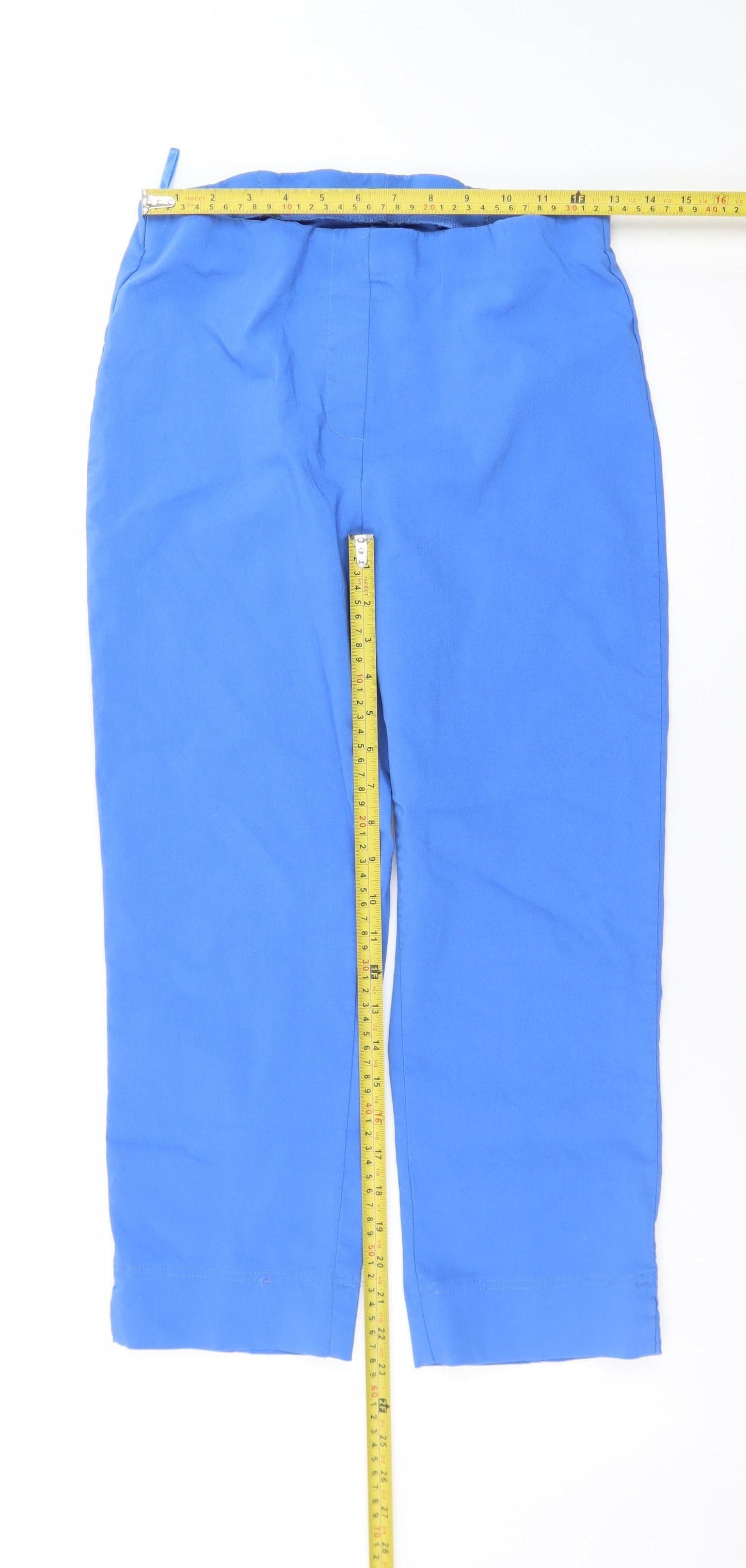 Dunnes Women’s Blue Cropped Cotton Stretch Trousers Size M