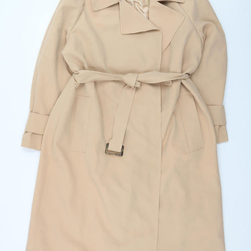 Gallery Womens Beige Size 20 Trench Coat Belted Classic Long Jacket