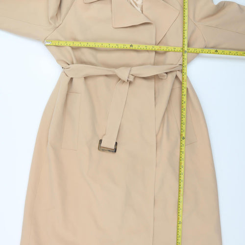 Gallery Womens Beige Size 20 Trench Coat Belted Classic Long Jacket