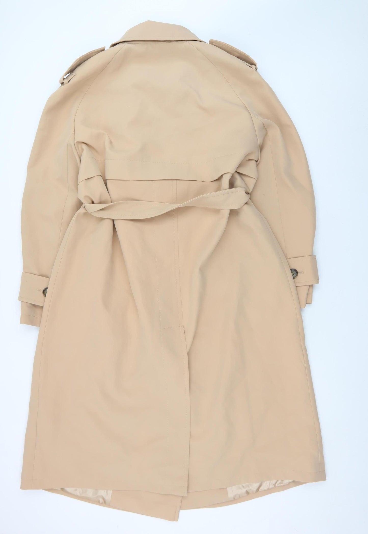 Gallery Womens Beige Size 20 Trench Coat Belted Classic Long Jacket
