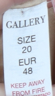 Gallery Womens Beige Size 20 Trench Coat Belted Classic Long Jacket