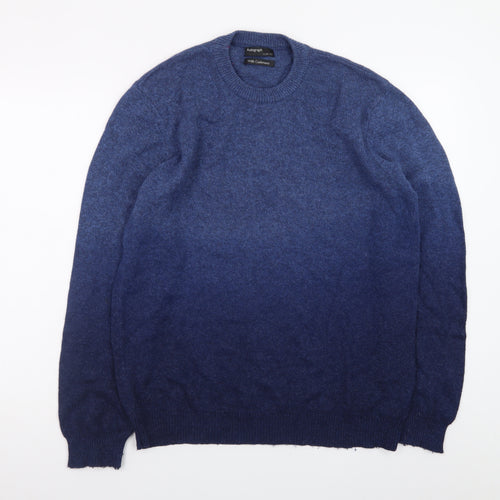 Marks and Spencer Men’s Blue XL Crew Neck Wool Cashmere Jumper