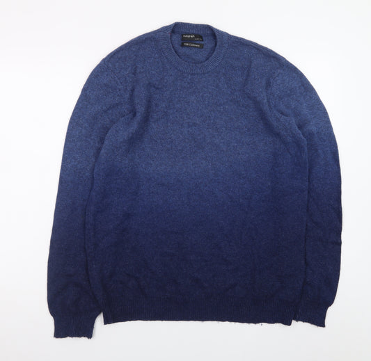 Marks and Spencer Men’s Blue XL Crew Neck Wool Cashmere Jumper