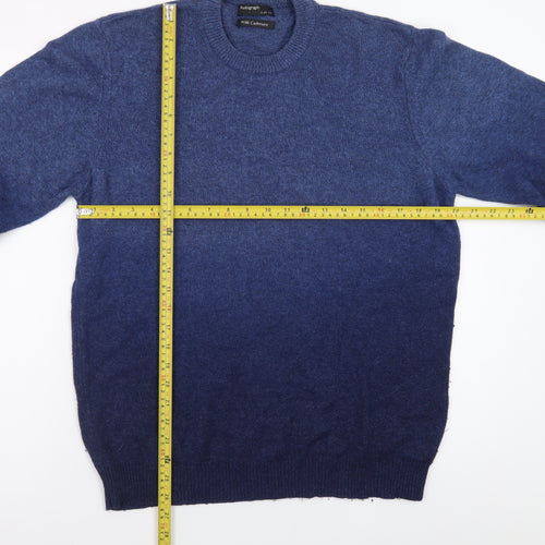 Marks and Spencer Men’s Blue XL Crew Neck Wool Cashmere Jumper