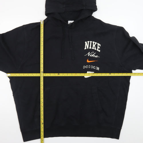 Nike Men's Black 2XL Pullover Hoodie Fleece Logo Sweatshirt
