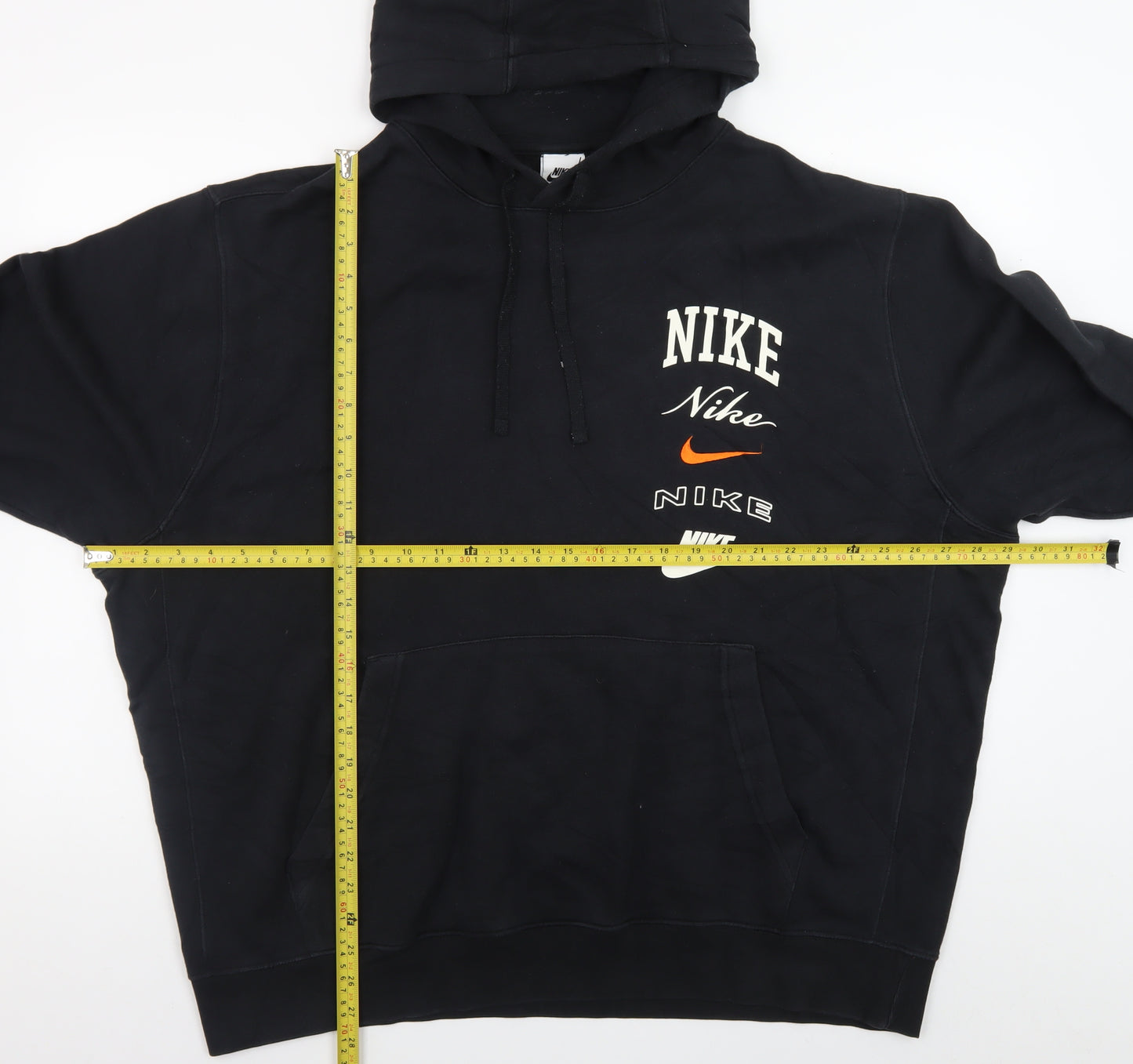 Nike Men's Black 2XL Pullover Hoodie Fleece Logo Sweatshirt