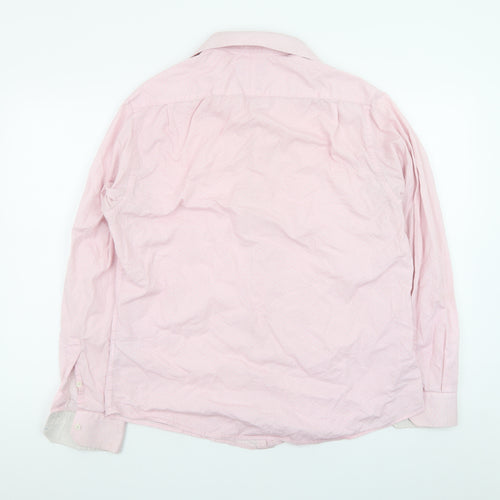 Jeff Banks Men’s Pink Pure Cotton Long Sleeve Button-Up Shirt Size 16