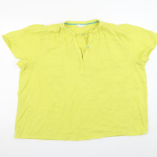 Marks and Spencer Women’s Yellow Cotton Tunic Blouse Size 20