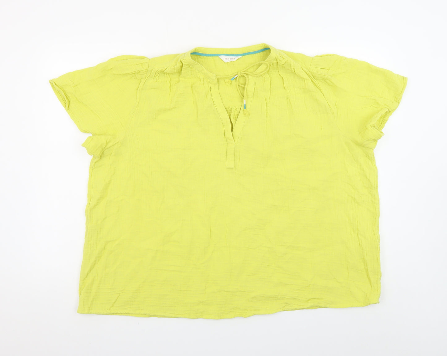 Marks and Spencer Women’s Yellow Cotton Tunic Blouse Size 20
