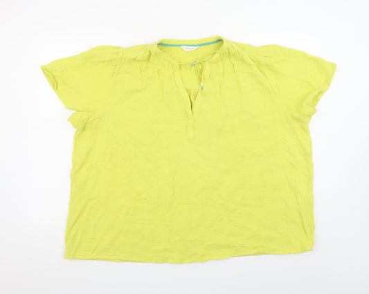 Marks and Spencer Women’s Yellow Cotton Tunic Blouse Size 20