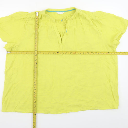 Marks and Spencer Women’s Yellow Cotton Tunic Blouse Size 20