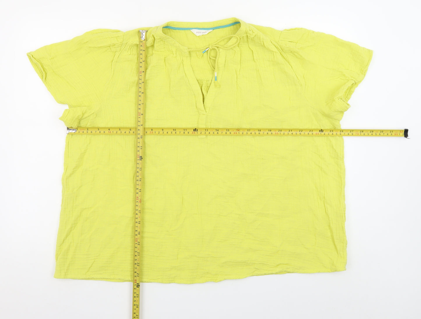 Marks and Spencer Women’s Yellow Cotton Tunic Blouse Size 20