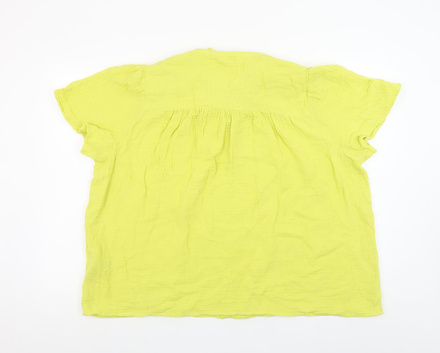 Marks and Spencer Women’s Yellow Cotton Tunic Blouse Size 20