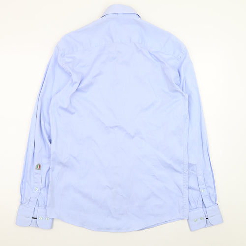 WAM Denim Men Blue XL Slim Fit Long Sleeve Dress Shirt
