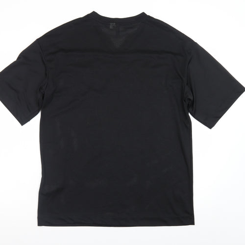 H&M Divided Women's Black XS V-Neck Mesh Jersey Top