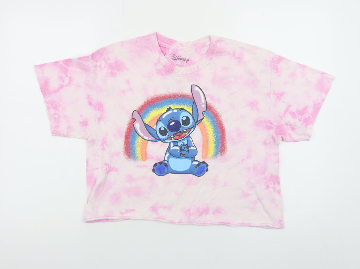 Disney Women Pink Stitch T-Shirt Nightshirt M Cartoon Graphic