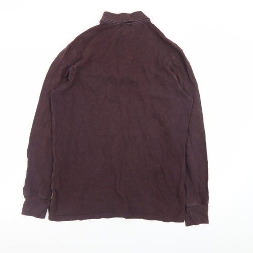 Paul Smith Mens Brown Long Sleeve Cotton Polo Shirt Size S