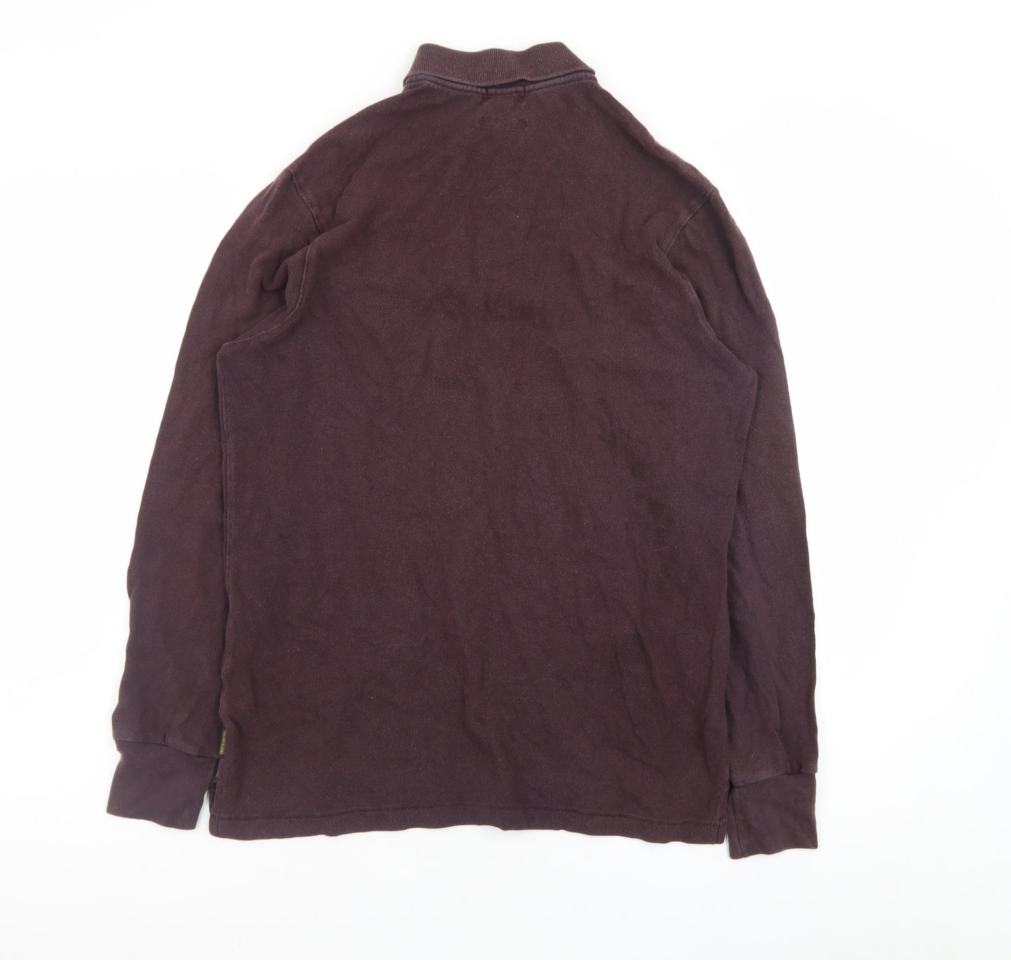 Paul Smith Mens Brown Long Sleeve Cotton Polo Shirt Size S
