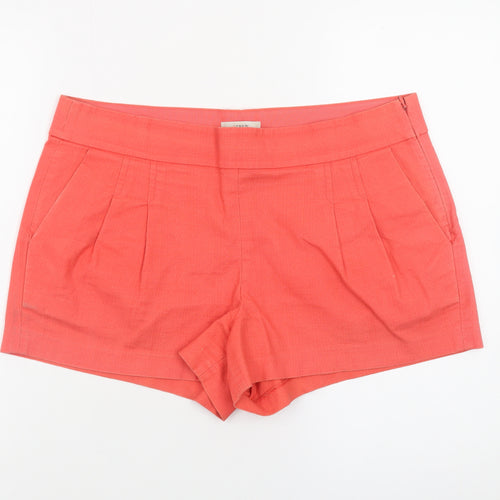J.Crew Women's Orange Chino Shorts Size 10 Pleated Pockets Casual