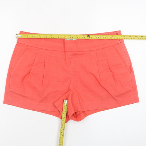 J.Crew Women's Orange Chino Shorts Size 10 Pleated Pockets Casual