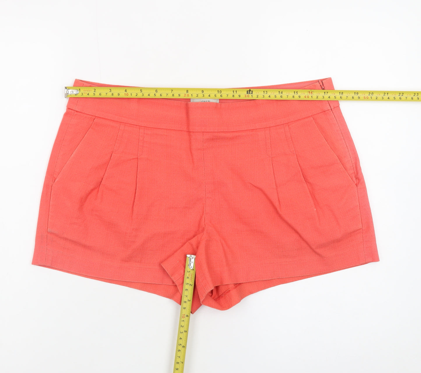 J.Crew Women's Orange Chino Shorts Size 10 Pleated Pockets Casual