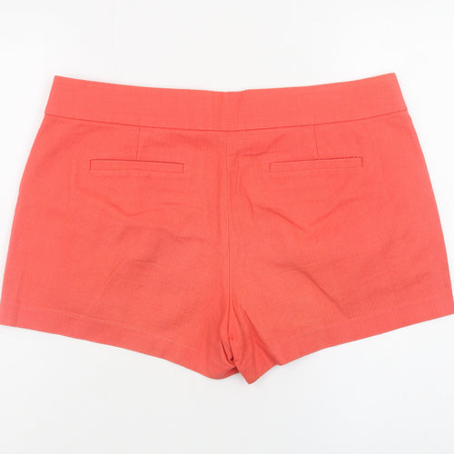 J.Crew Women's Orange Chino Shorts Size 10 Pleated Pockets Casual