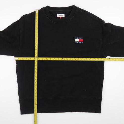 Tommy Jeans Mens Black XL Crew Neck Pullover Sweatshirt