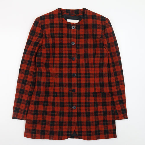 Country Casuals Women's Red Check Wool Blazer Jacket Size 8
