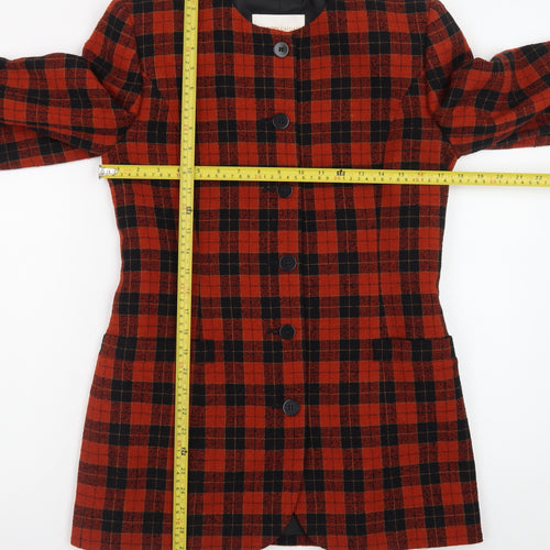 Country Casuals Women's Red Check Wool Blazer Jacket Size 8