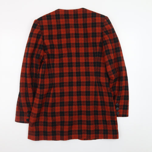 Country Casuals Women's Red Check Wool Blazer Jacket Size 8