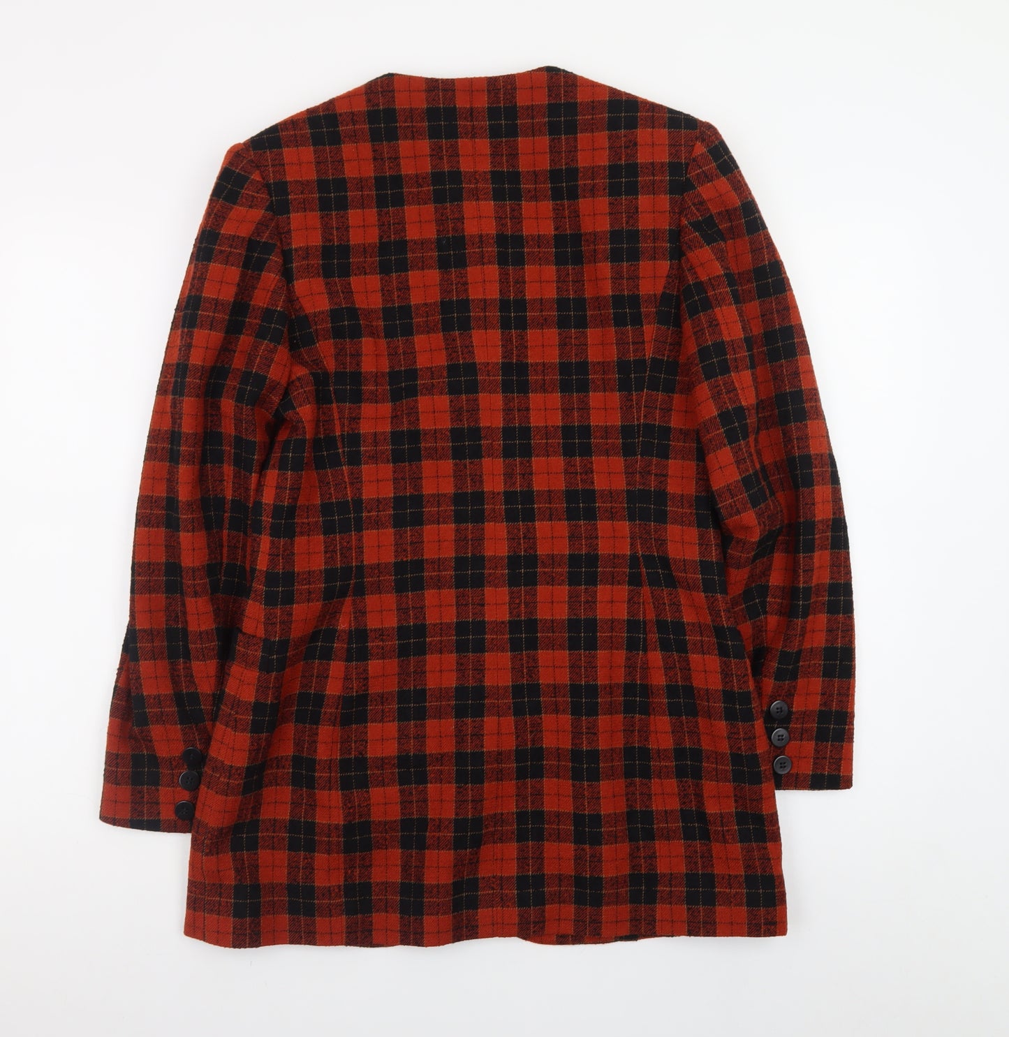 Country Casuals Women's Red Check Wool Blazer Jacket Size 8
