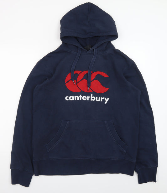 Canterbury Men’s Blue Pullover Hoodie L Logo Sports Fleece