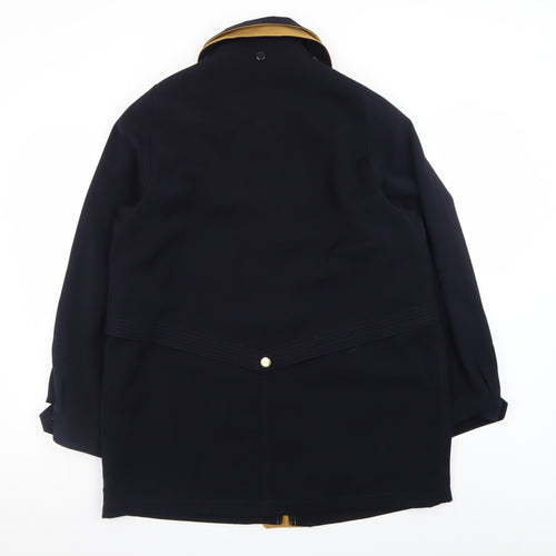 David Barry Women’s Blue Mid-Length Overcoat Size 16 Lined Classic
