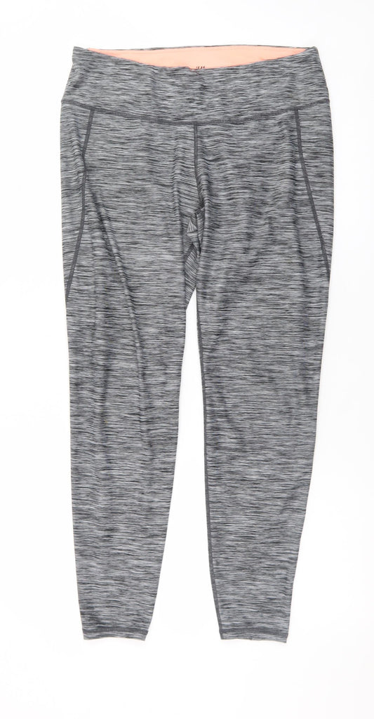 H&M Women’s Grey Sports Ankle Leggings L Moisture Wicking Stretch