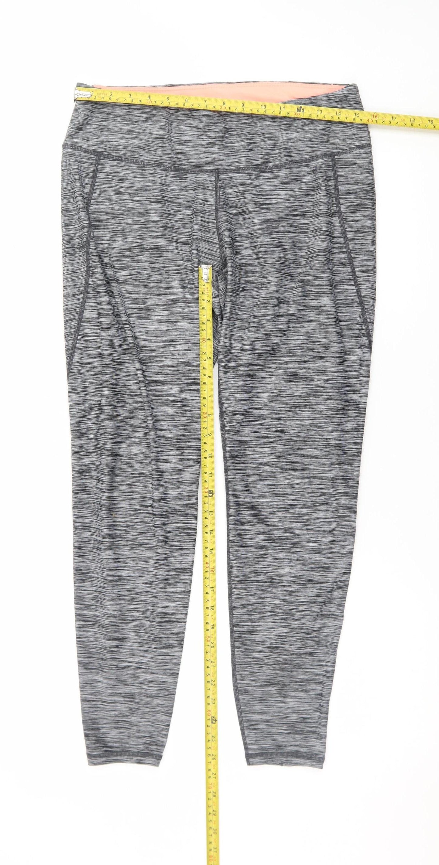 H&M Women’s Grey Sports Ankle Leggings L Moisture Wicking Stretch