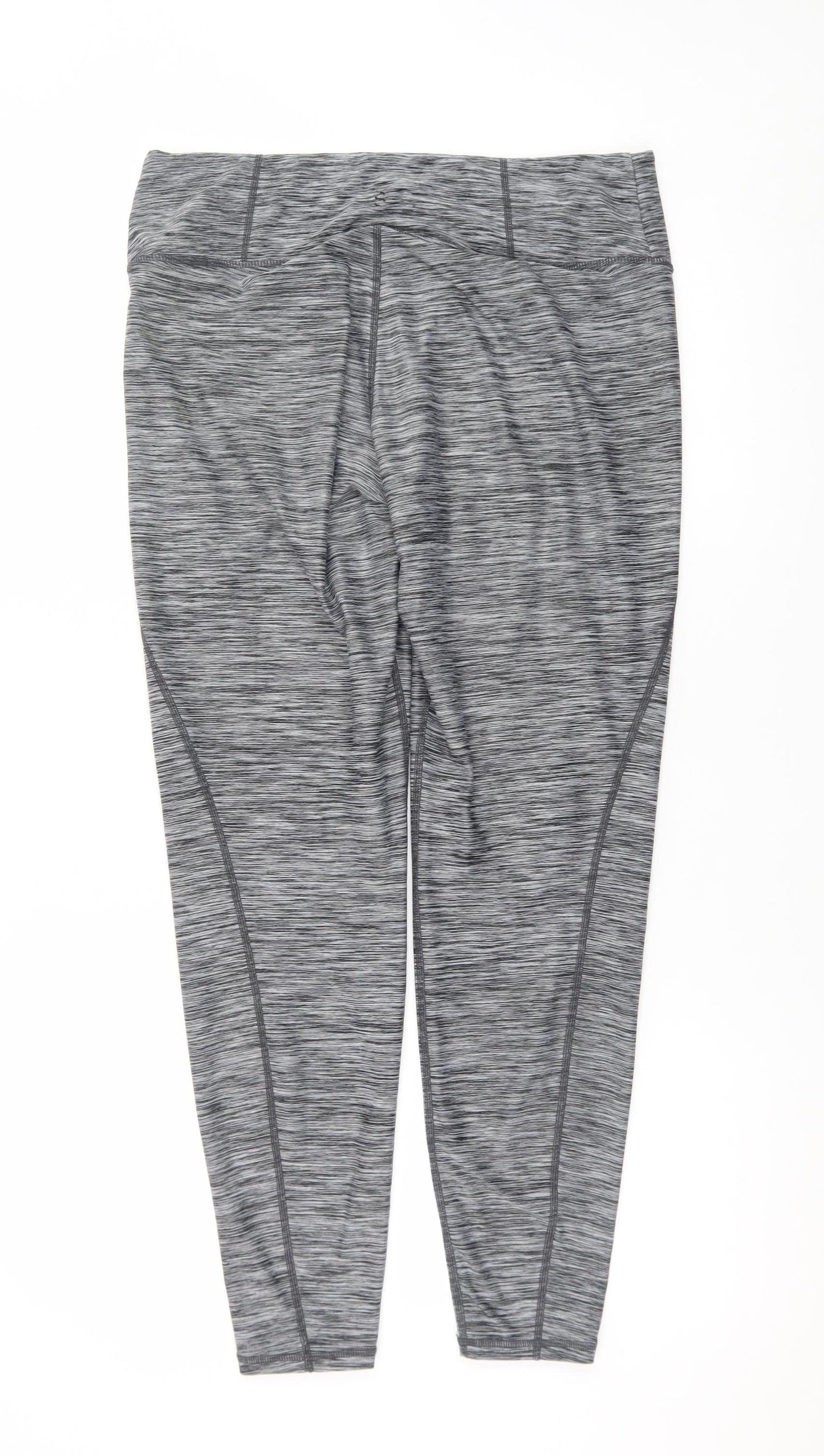 H&M Women’s Grey Sports Ankle Leggings L Moisture Wicking Stretch