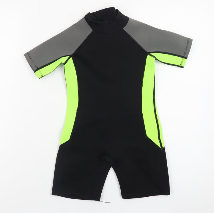 St. Bernard Boys Black & Neon Green Short Sleeve Wetsuit Age 4