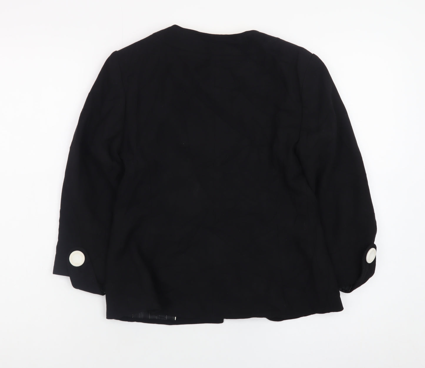 Laura Ashley Women's Black Suit Jacket UK 8 Classic Lined Blazer