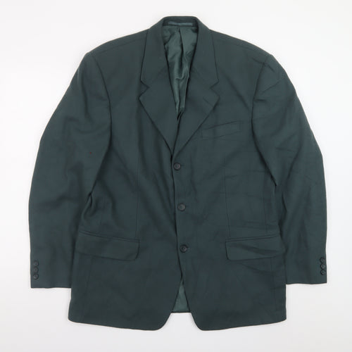 Burton Menswear Men Green Wool Blend 40 Blazer Regular Fit